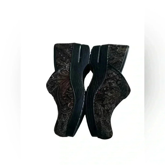 Dansko Vegan Tapestry EU38 Boho Hippie Velvet Paisley Earthy Tones Slip On Clogs - Picture 9 of 14